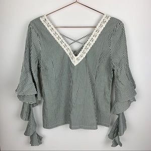 Lulumari‎ Boho Cascade Bell Sleeve Top